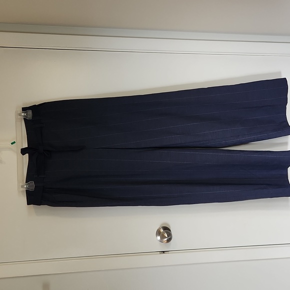 Navy pinstripe wide leg dress pants - Picture 1 of 6